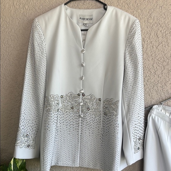 Vintage John Meyer Aqua Green Beaded Jacket & Skirt Set Women’s - Picture 5 of 17